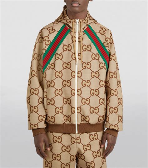 gucci leather jacket cheap|gucci gg print jacket men's.